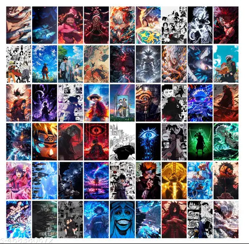 ThePosterMart Aesthetic mix Anime Collage Kit Wall Posters Collections | Set of 54 | 4x6 inch each | Wall Collage Kit, aesthetic posters | Room Decor Photo Collection | Posters for Room Decoration